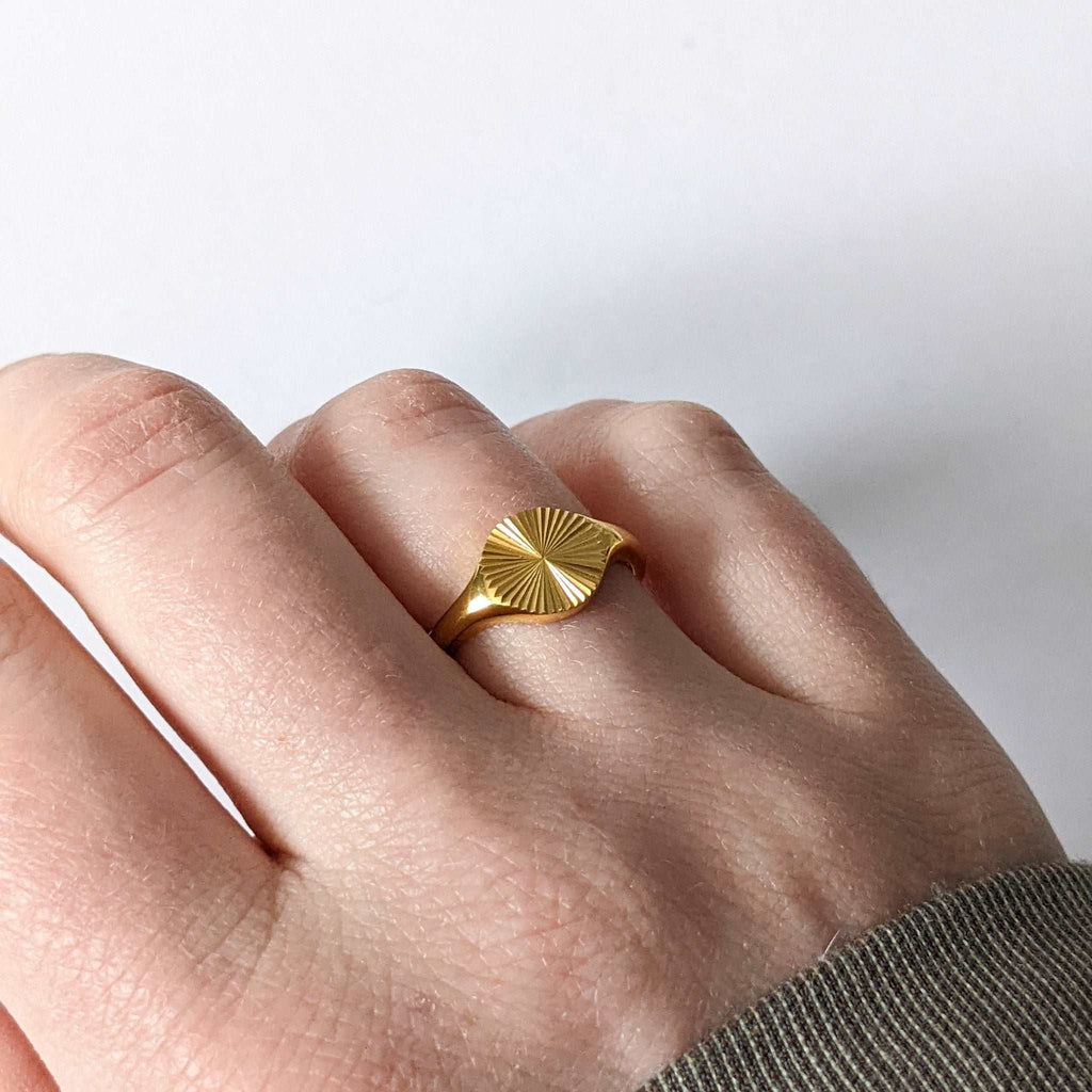 Chã RI Heart Vermeil Ring