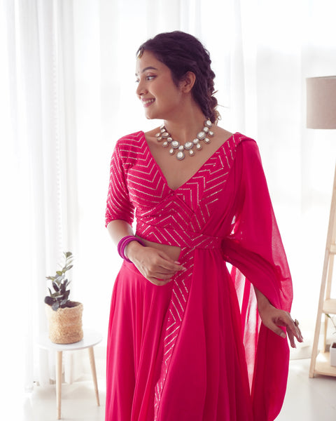 pink color lehenga