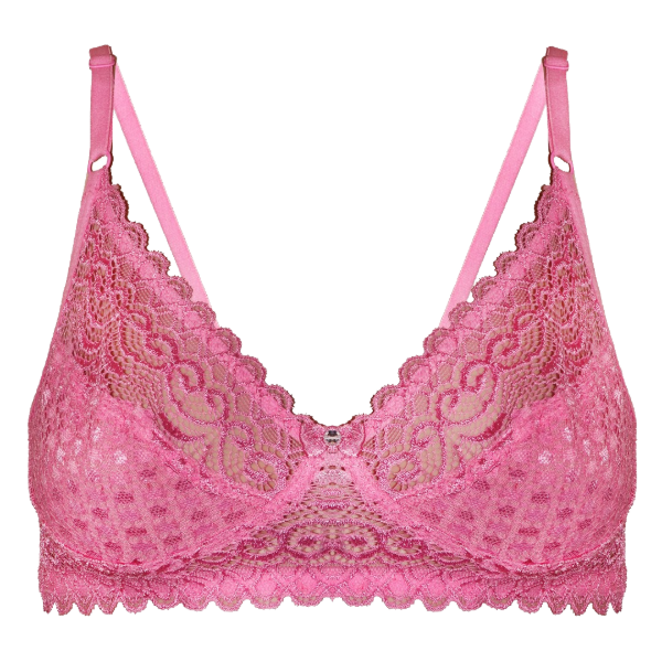 Clovia Padded Non-Wired Full Cup Multiway Bra in Baby Pink - Lace 