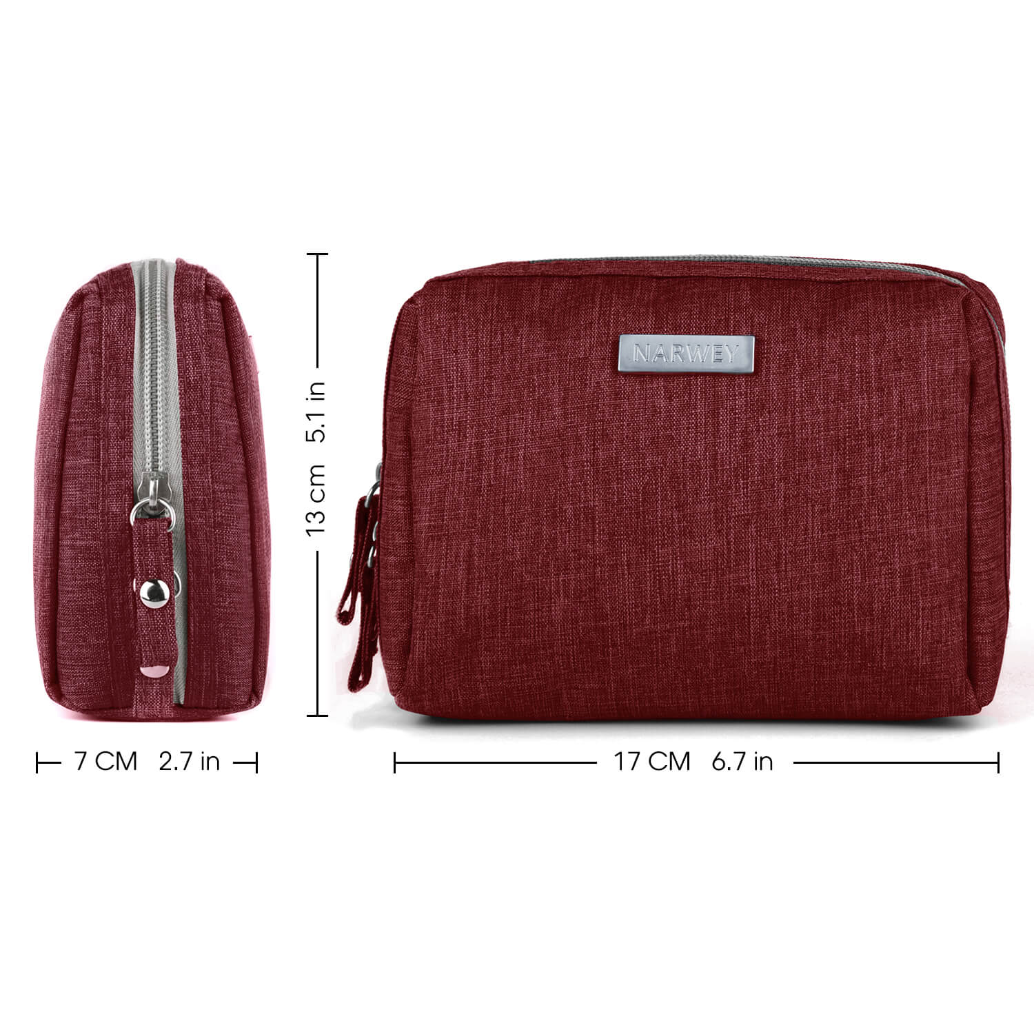 Red Zipper Mini Travel Toiletry Pouch Bag