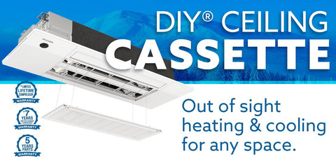 MRCOOL DIY Ceiling Cassette - out of sight heating and cooling for any space.