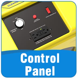 AlorAir Cleanshield HEPA 550 Air Scrubber control panel