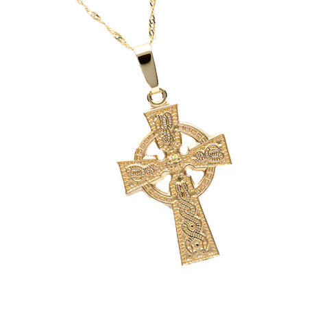 Small Arda Celtic Cross Pendant with Rare Irish Gold