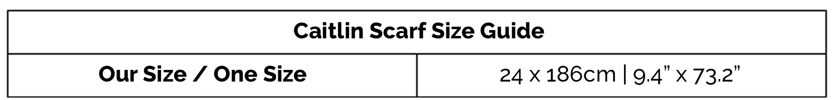 Caitlin Aran Scarf Size Guide