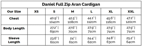 Daniel Size Guide