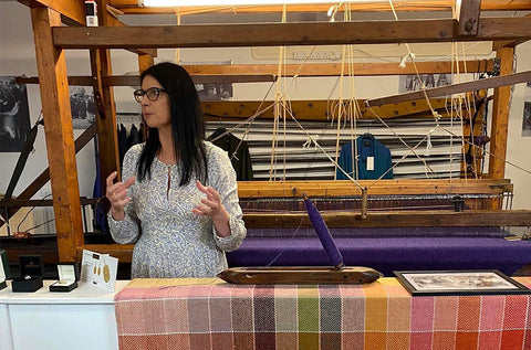 Pauline giving a tour of our hand loom