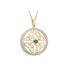 Load image into Gallery viewer, Celtic Knot Emerald Pendant, Yellow Gold
