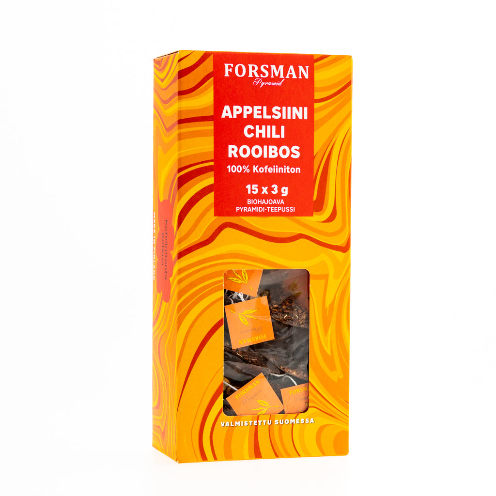 Appelsiini Chili Rooibos -pyramiditee