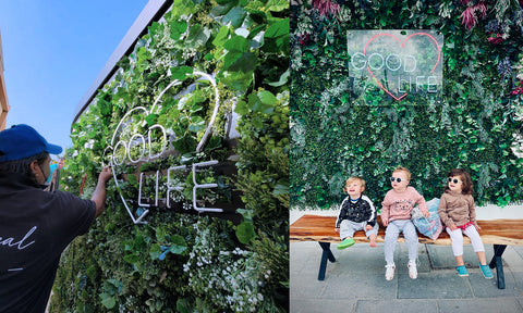 custom neon sign as a photo booth backdrop