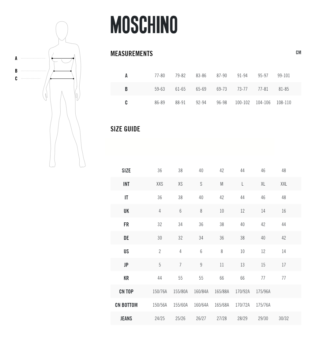 moschino shoes size guide