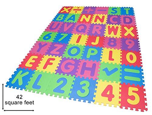 Abc Numbers And Math Symbols Foam Play Mat Tiles 42 Pack Interloc