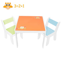 Labebe Wooden Activity Table Orange Owl Child Table And Chair For 1 5