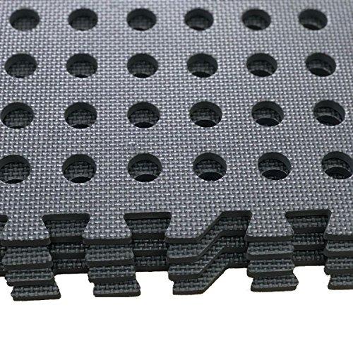 Large Non Slip Black Interlocking Draining Mats Soft Foam Kids Childre