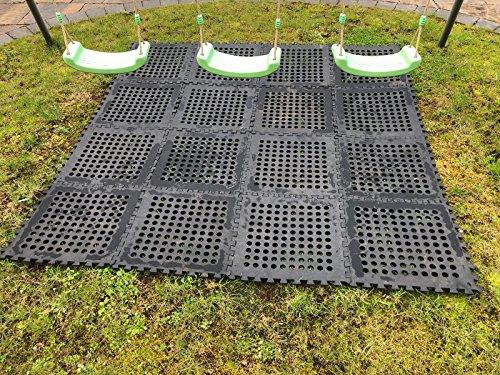 Large Non Slip Black Interlocking Draining Mats Soft Foam Kids Childre