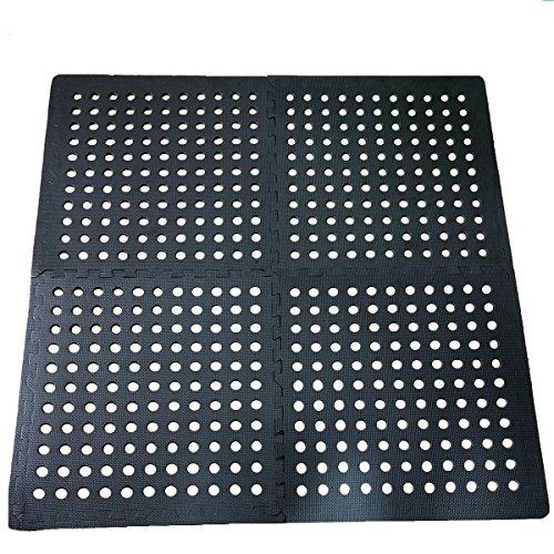 Large Non Slip Black Interlocking Draining Mats Soft Foam Kids Childre