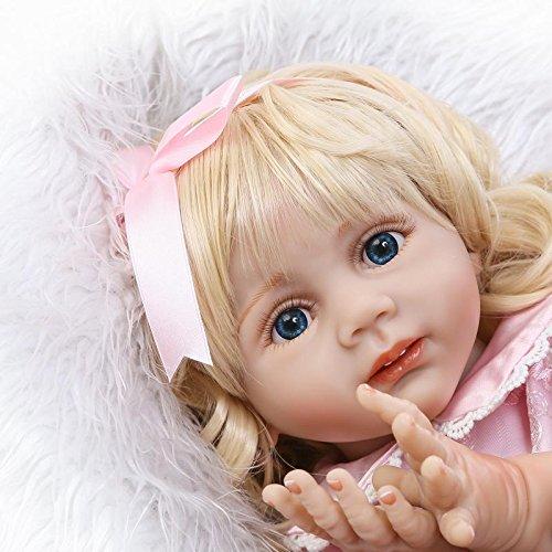 Realistic Silicone Reborn Toddlers Girl Blonde Long Hair 24inch 60cm N