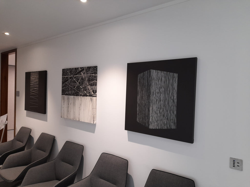 black and white architectural art for offices