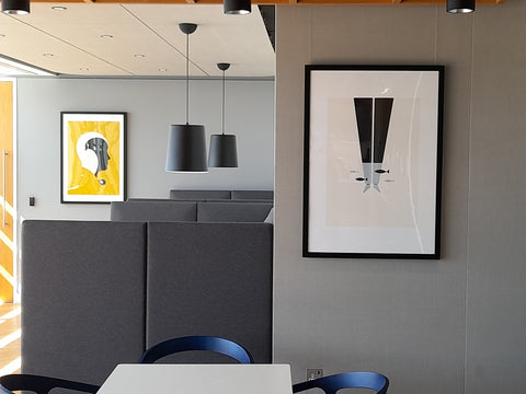 quirky office art for kitchen area