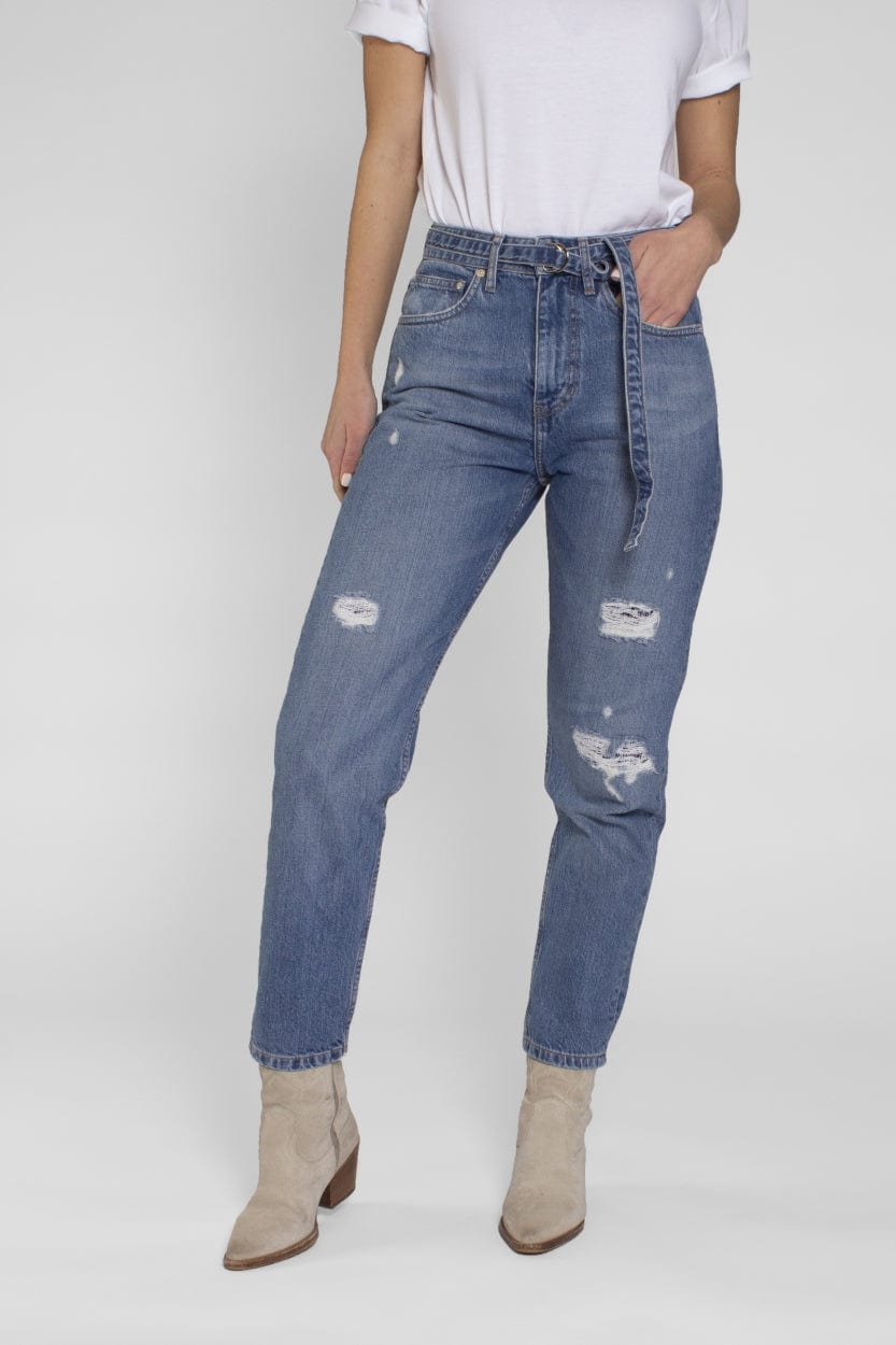 Jeans Nora Loose Distressed Blauw 1