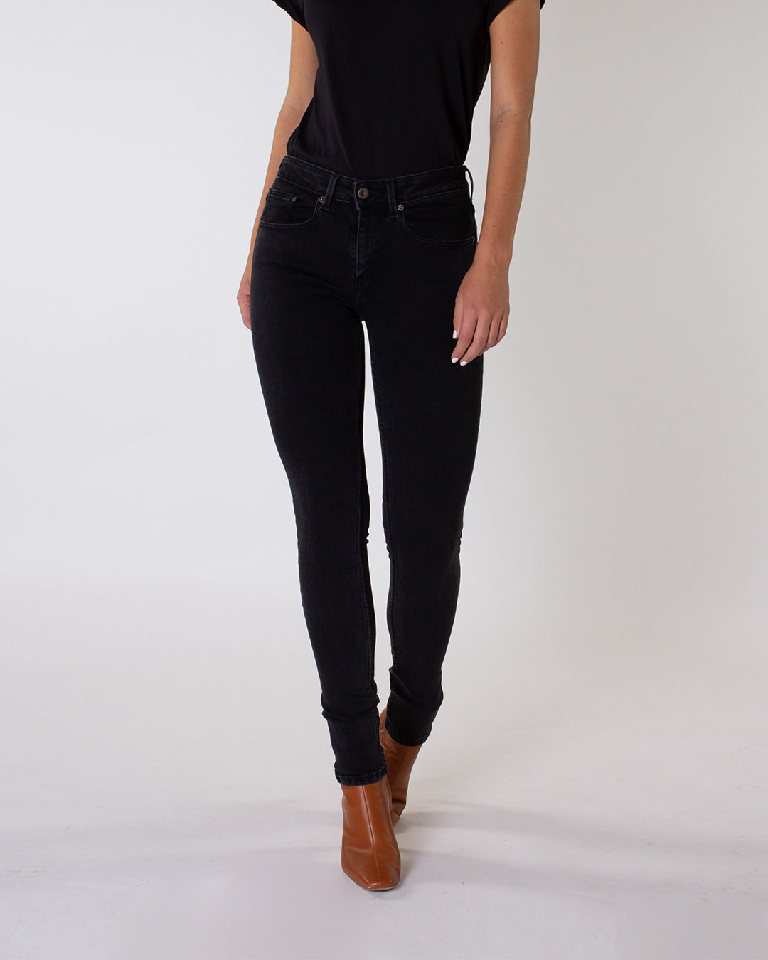 Jeans Carey Skinny Black Again Zwart 1