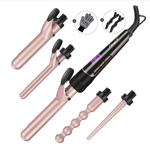 Skincare Lovers Gift CkeyiN 5 in 1 Ceramic Hair Curler Curling Iron Wand Set