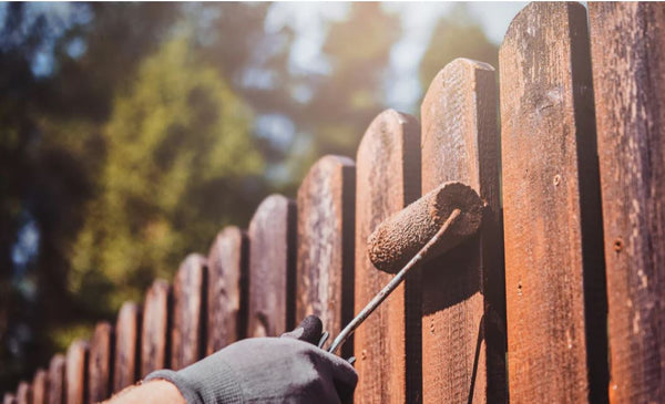 roller staining fence