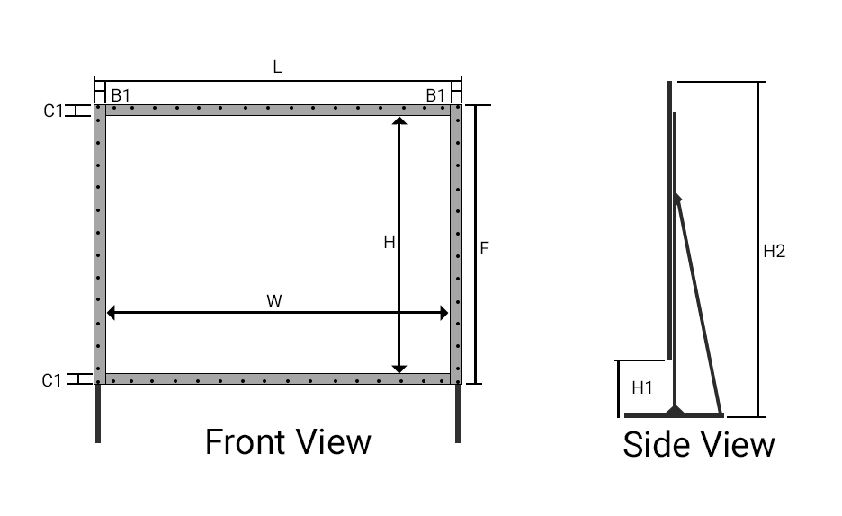 Sapphire Rapidfold Screen - Dimensions