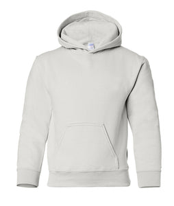 youth white hooded sweatshirt