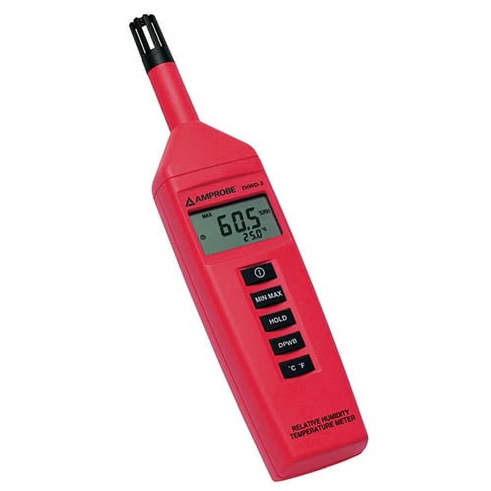 Temperature Meter w/ Wet Bulb and Dew Point, Extended Probe and Capacitive Sensor