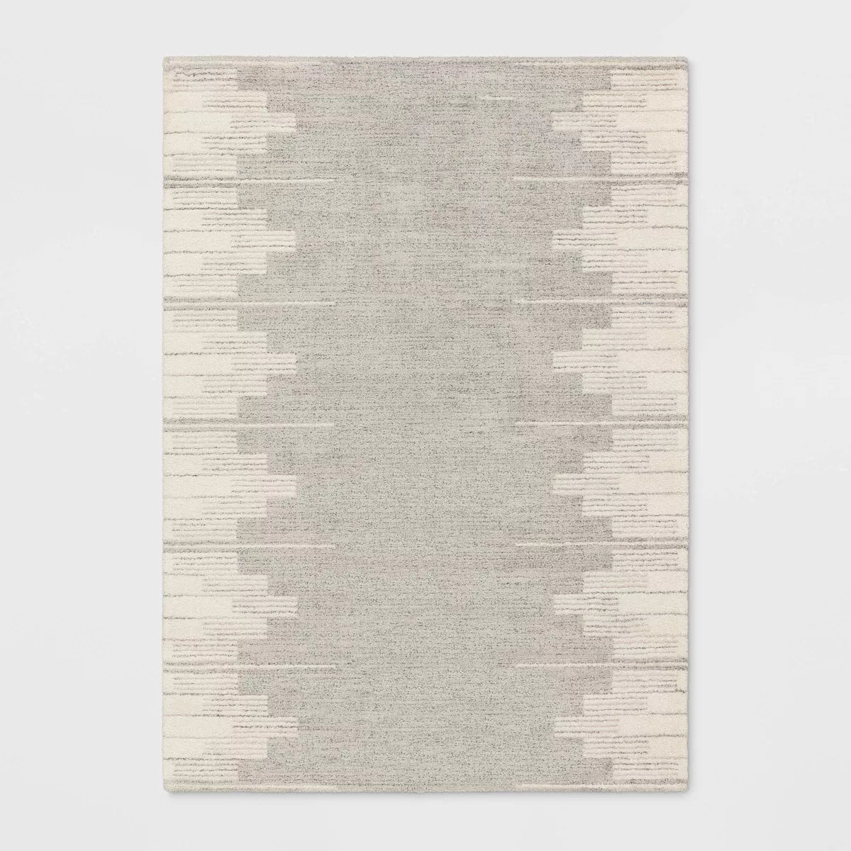Modern Lines Plush Area Rug Cream 5'x7'
