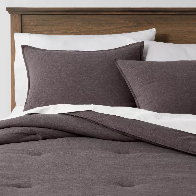 Space Dyed Cotton Linen Comforter & Sham Set - Full/Queen