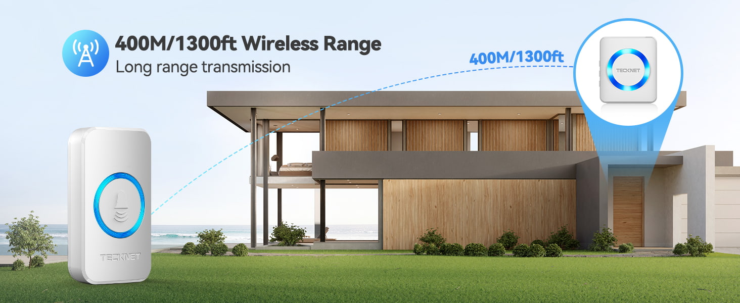 Cordless Door Chime Kit with 1300feet Range