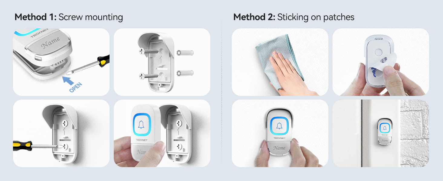 TECKNET Mini Wireless Doorbell with USB Receiver