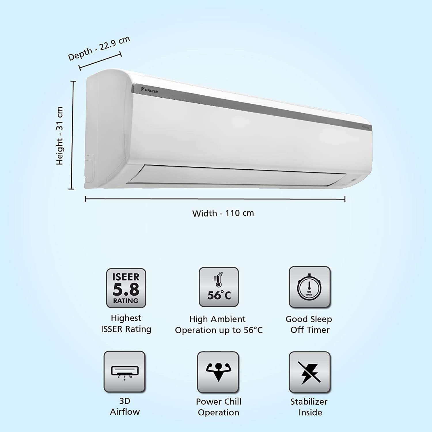 Daikin 1.5 Ton 5 Star Split Inverter AC FTKF50UV16