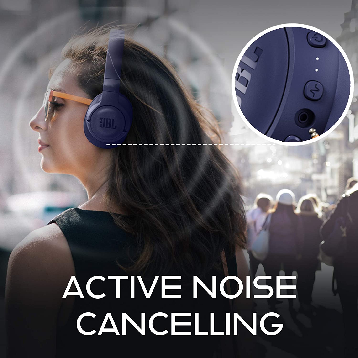 JBL Tune 750BTNC, Over Ear Active Noise Cancellation Headphones with MIC JBLT750BTNCBLU