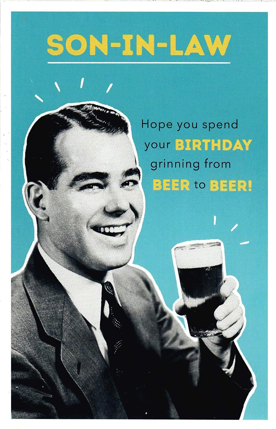 Beer to Beer Son in Law Humorous Birthday Card – Basket of Cards