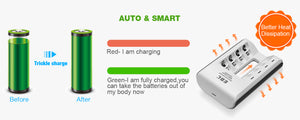 EBL 807 4-Bay Smart Battery Charger for AA AAA AAAA Ni-MH Ni-Cd Batteries
