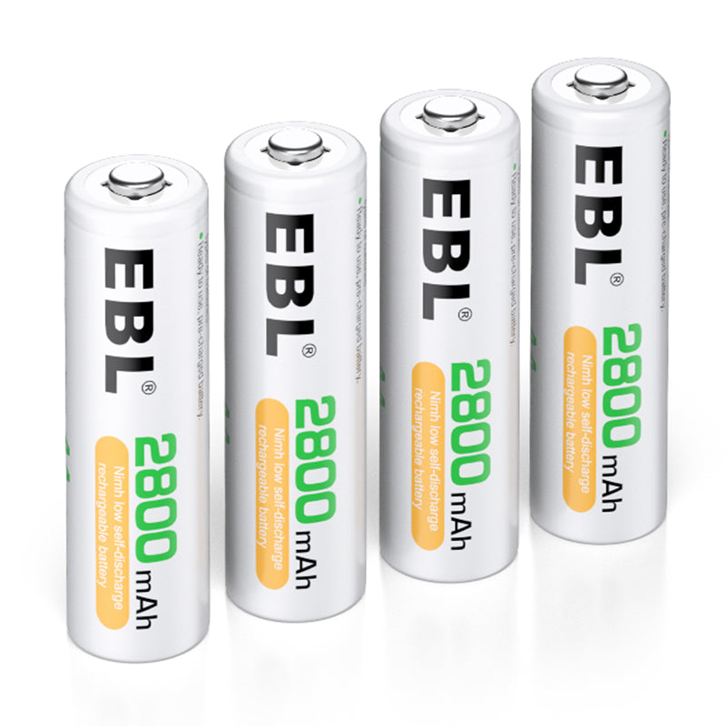 EBL 9V Rechargeable Batteries NiMH Everyday 280mAh 9V Battery for Smoke  Alarm Detector, 4-Packs