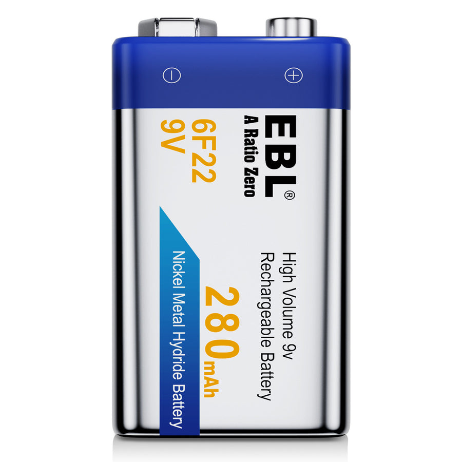  EBL USB Rechargeable 9V Lithium Batteries - 5400mWh