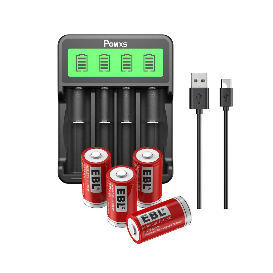 CHARGEUR DE PILES Lot de 4 Piles Rechargeables Li-ION AA 1,5V AA