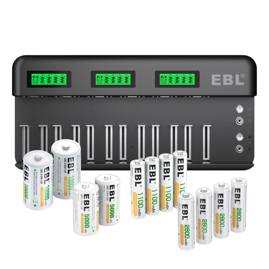 1-12PCS LiitoKala D Size Battery D Cell 10000mAh Huge Capacity Ni-MH  Rechargeable D Batteries