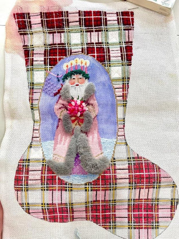 Christmas Offerings Hand Painted Needlepoint Stocking Canvas - Liz  Goodrick-Dillon with Custom Kit