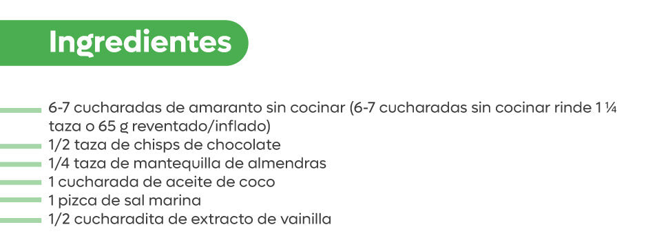 Barras De Amaranto Con Chocolate
