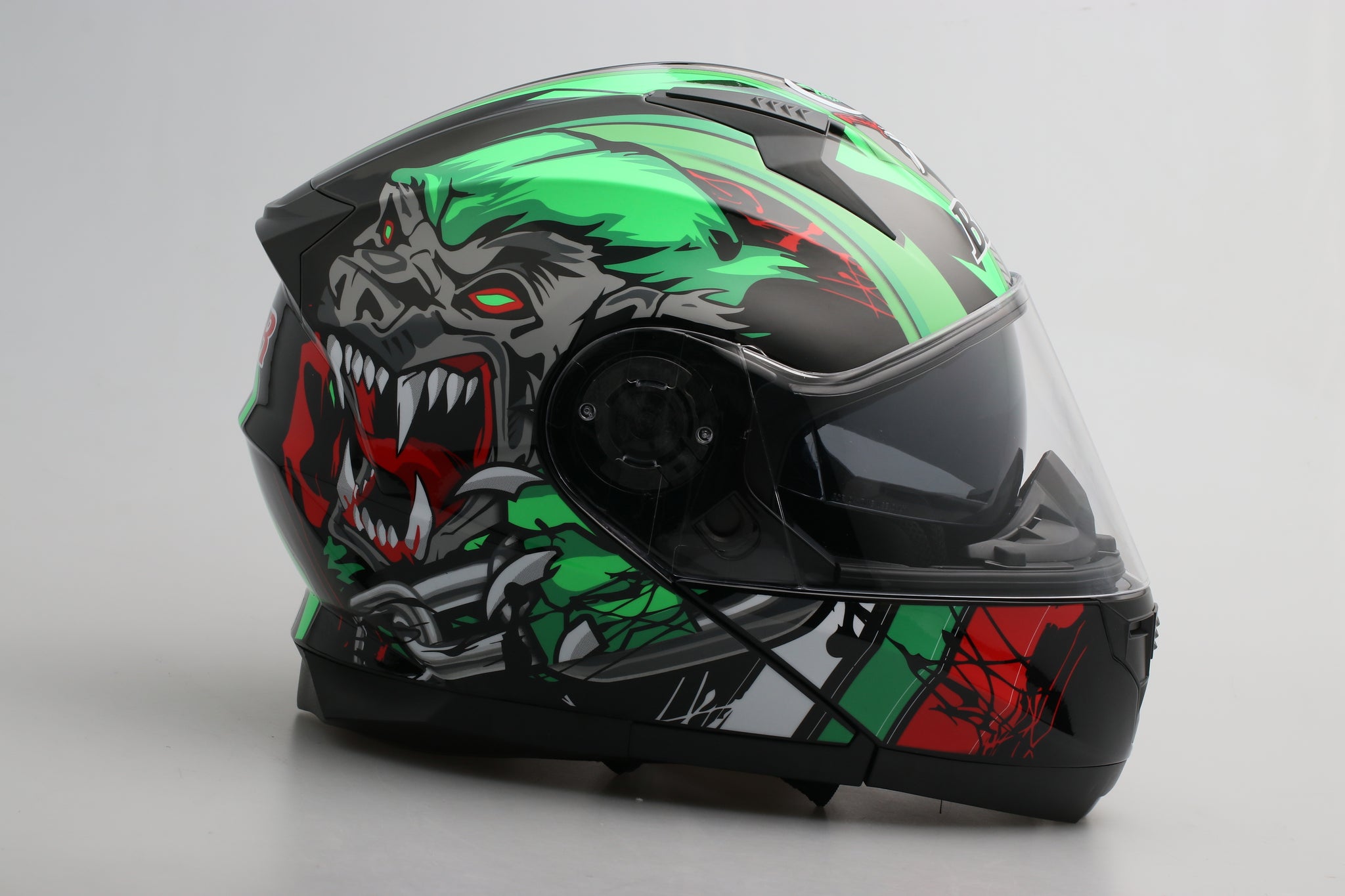 motorcycle helmet wolf