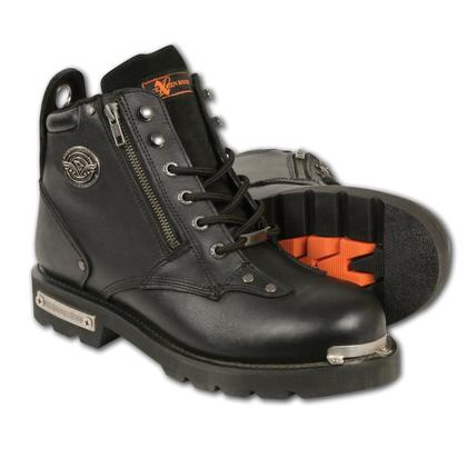 Milwaukee Leather BFR 9000 W Men's Lace-Up Black Leather Boots With Si