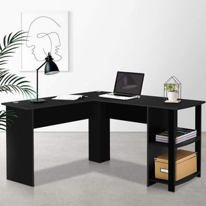 Corner Office Desk - L-Shaped Desk - Bookshelf Desk – Home Office Decor