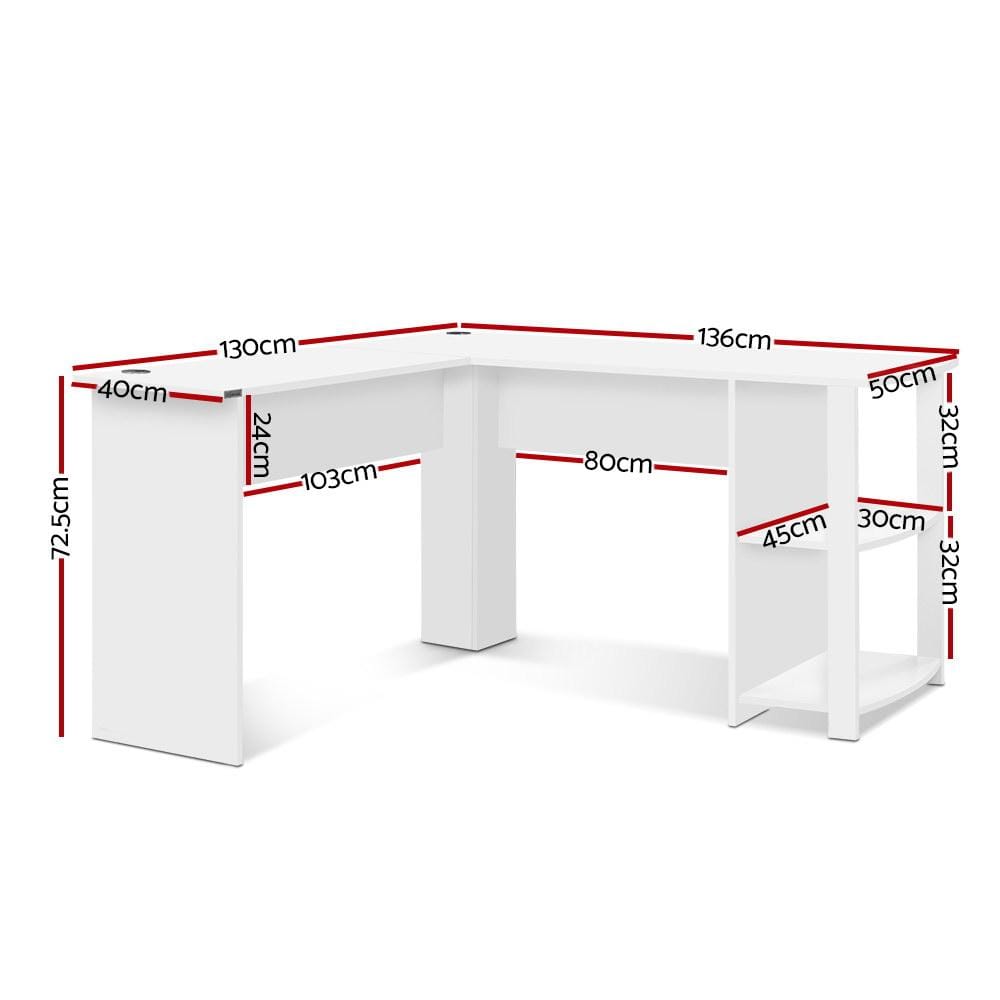 Corner Desk With Shelf - L Shape Study Table – Home Office Decor