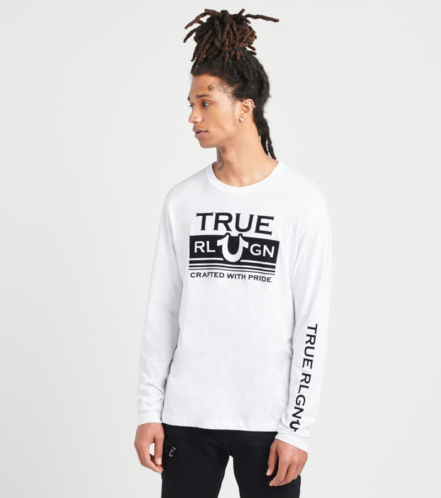 true religion long sleeve white shirt