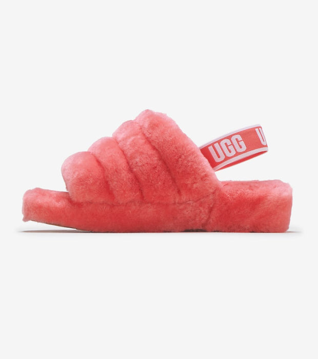 ugg fluff yeah neon coral