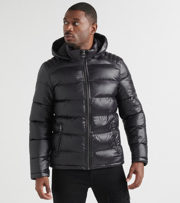 guess black puffer jacket